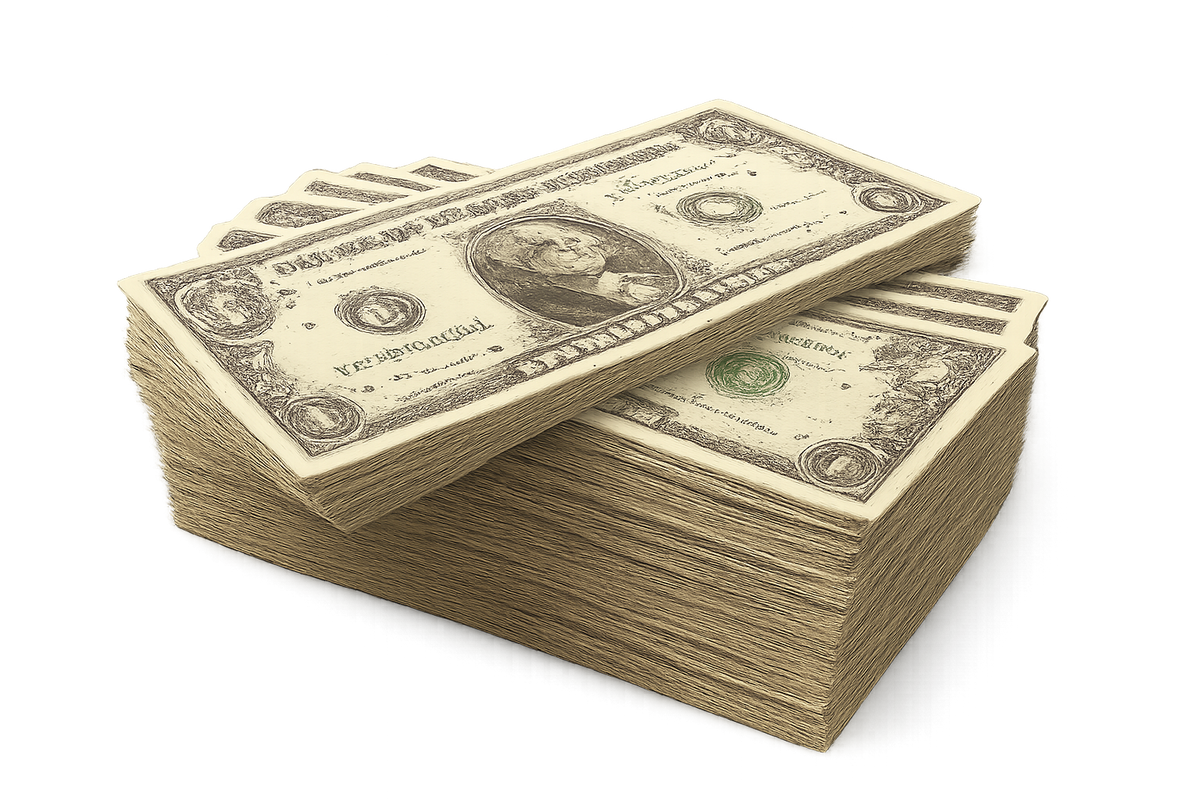 stack of money with transparent background